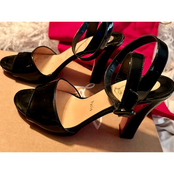 Christian Louboutin Havana forties 100 Patent Heels Black size 37.5 - Picture 10 of 12